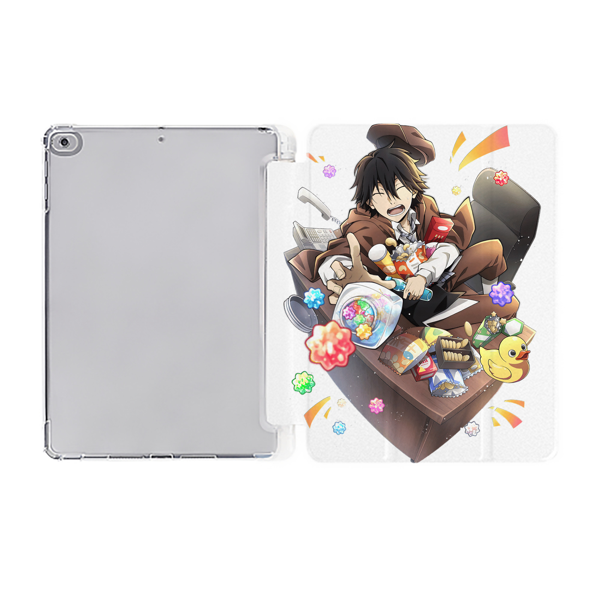 （画像用） 文豪ストレイドッグス Bungo Stray Dogs IPad ケース ペン収納付き 三つ折りスタンド PUレザー×シリコン 対応機種9.5/10.5/10.9インチ